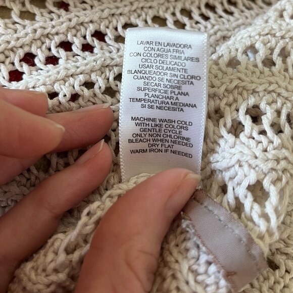 Cream Ivory Off-white Oversized Open Knit Sweater For Layering - Picture 9 of 9